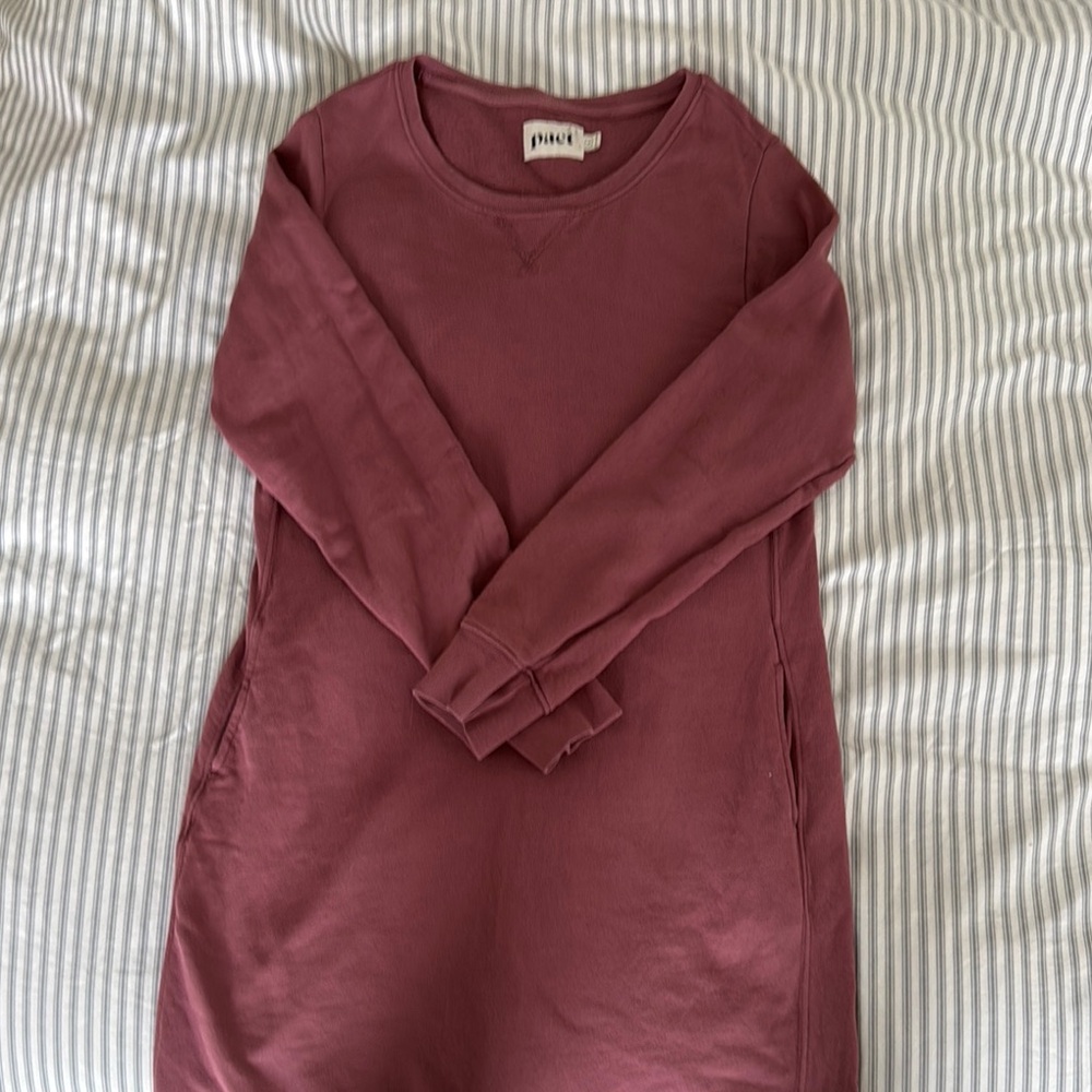 Pact Pink Essential Sweatshirt Dress